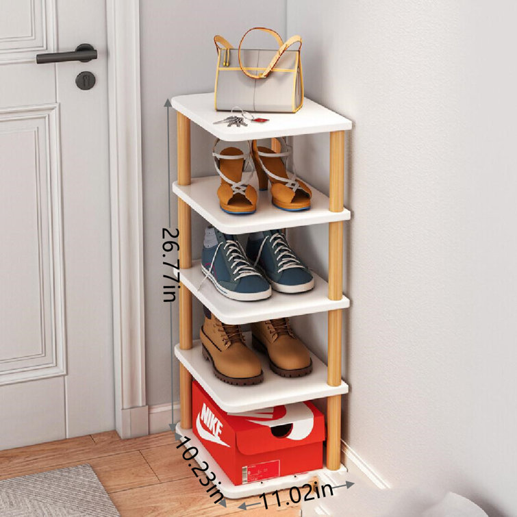 5 tier 2024 wooden shoe rack